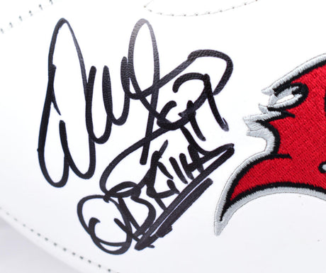 Mike Alstott Warren Sapp Autographed Tampa Bay Buccaneers Logo Football w/2 insc. - Beckett W Hologram *Black Image 2