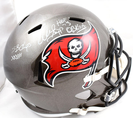 Warren Sapp Autographed Tampa Bay Buccaneers F/S 97-13 Speed Helmet w/3 insc.-Beckett W Hologram *White Image 1