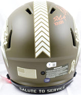 Warren Sapp Signed Buccaneers F/S Salute to Service Speed Authentic Helmet w/3 insc.-Beckett W Hologram *Orange Image 4