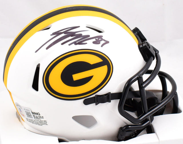 Jordy Nelson Autographed Green Bay Packers Lunar Speed Mini Helmet-Beckett W Hologram *Black Image 1