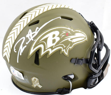 Deion Sanders Autographed Ravens Salute to Service Speed Mini Helmet-Beckett W Hologram *White Image 1