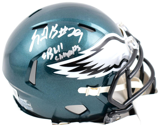 LeGarrette Blount Autographed Philadelphia Eagles Speed Mini Helmet w/SB Champs-Beckett W Hologram *Silver Image 1