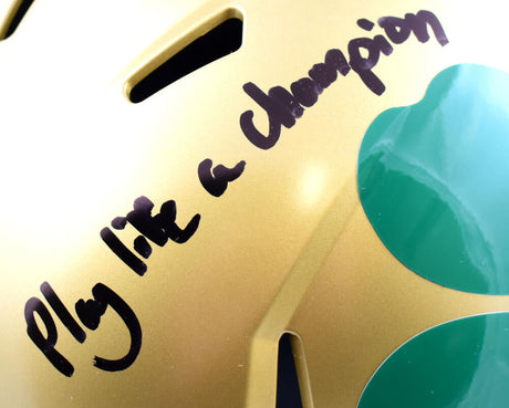 Michael Mayer Autographed Notre Dame F/S Shamrock Speed Helmet w/Play Like a Champ -Beckett W Hologram *Black Image 2