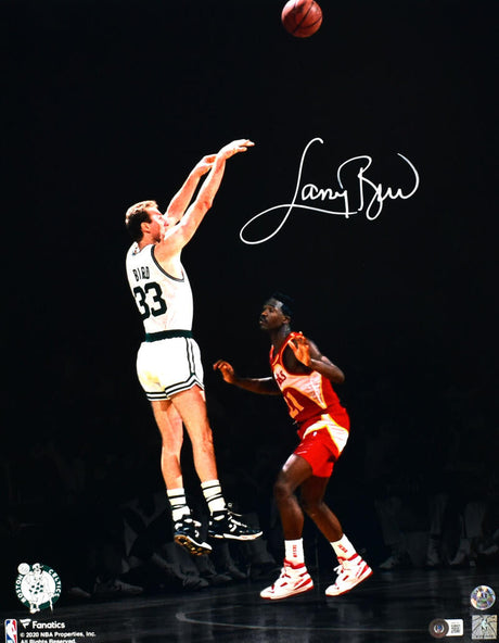Larry Bird Autographed Boston Celtics 16x20 Spotlight w/Dominique Wilkins Photo - Beckett W Hologram *White Image 1