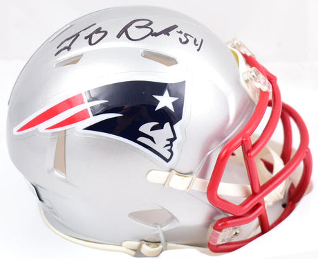 Tedy Bruschi Autographed New England Patriots Speed Mini Helmet-Beckett W Hologram *Black Image 1