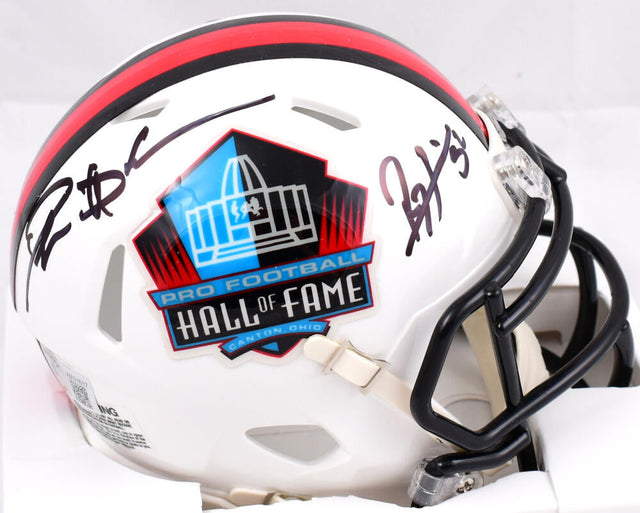 Ray Lewis Deion Sanders Autographed NFL HOF Speed Mini Helmet-Beckett W Hologram *Black Image 1