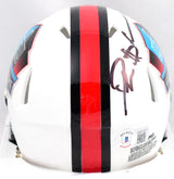 Ray Lewis Deion Sanders Autographed NFL HOF Speed Mini Helmet-Beckett W Hologram *Black Image 4