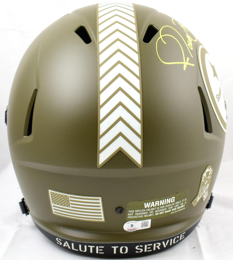Jerome Bettis Autographed Pittsburgh Steelers F/S Salute to Service Speed Helmet -Beckett W Hologram *Yellow Image 3