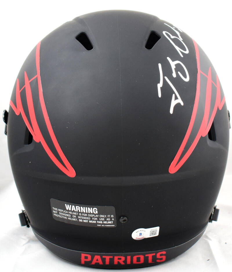 Tedy Bruschi Autographed New England Patriots F/S Eclipse Speed Helmet-Beckett W Hologram *Silver Image 3