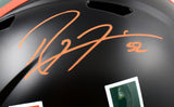 Ray Lewis Autographed Miami Hurricanes F/S Black Nights Speed Helmet-Beckett W Hologram *Orange Image 2