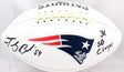 Tedy Bruschi Signed New England Patriots Logo Football w/3x SB Champs-Beckett W Hologram *Black Image 1