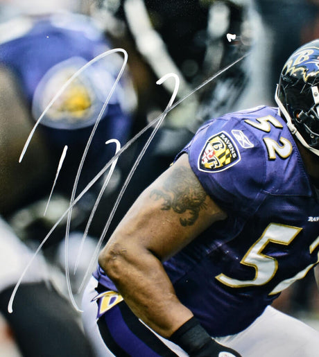 Ray Lewis Autographed Baltimore Ravens 16x20 Stance Photo -Beckett W Hologram *White Image 2