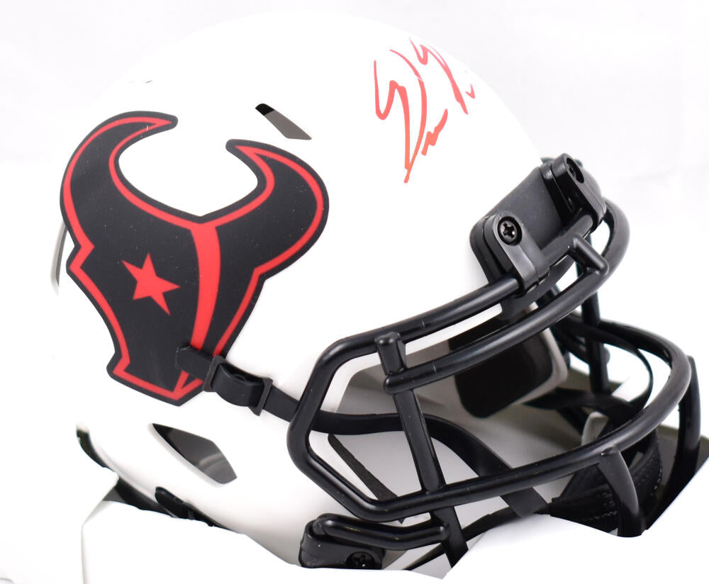 Dameon Pierce Autographed Houston Texans Lunar Speed Mini Helmet- Tristar *Red Image 1