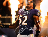 Ray Lewis Autographed Baltimore Ravens 16x20 Fire Photo -Beckett W Hologram *White Image 1