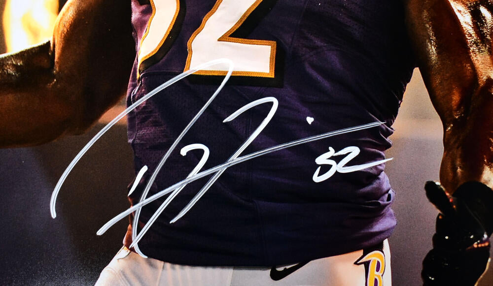 Ray Lewis Autographed Baltimore Ravens 16x20 Fire Photo -Beckett W Hologram *White Image 2