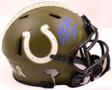 Peyton Manning Autographed Indianapolis Colts Salute to Service Speed Mini Helmet-Fanatics *Blue Image 1