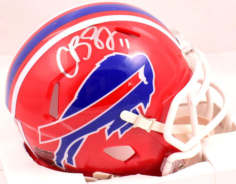 Cole Beasley Autographed Buffalo Bills 87-01 Speed Mini Helmet-Beckett W Hologram *Silver Image 1