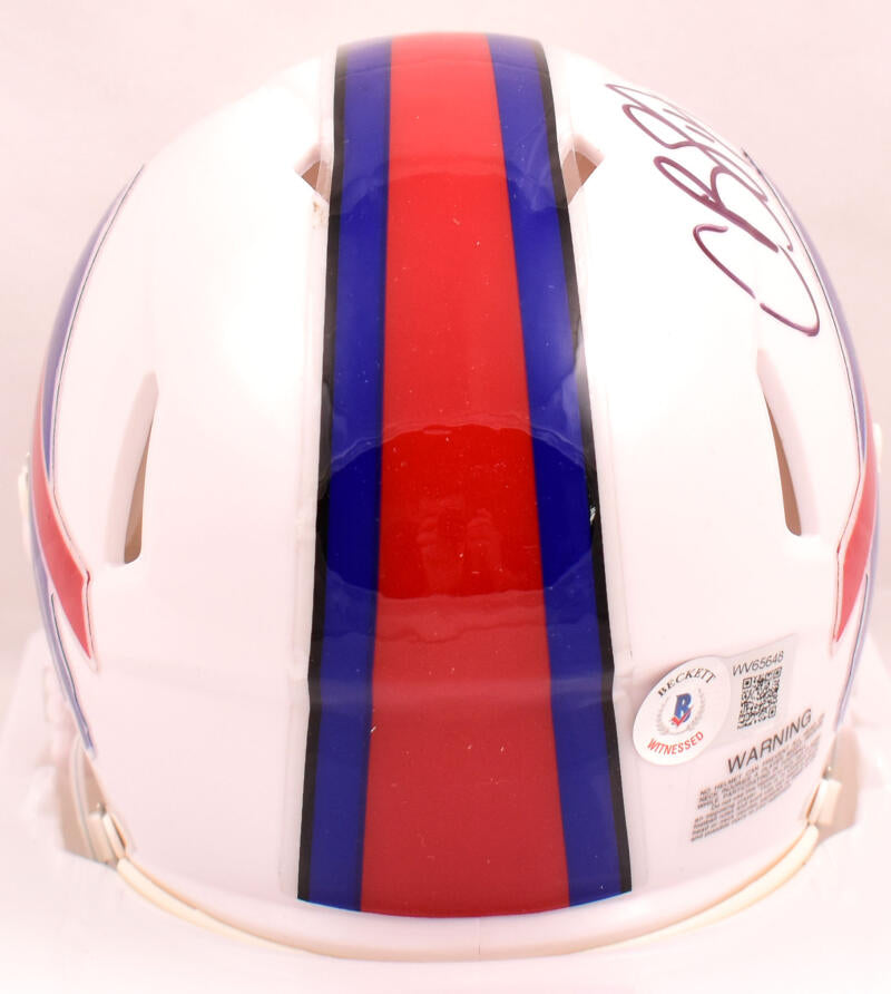Cole Beasley Autographed Buffalo Bills 2021 Speed Mini Helmet-Beckett W Hologram *Black Image 3