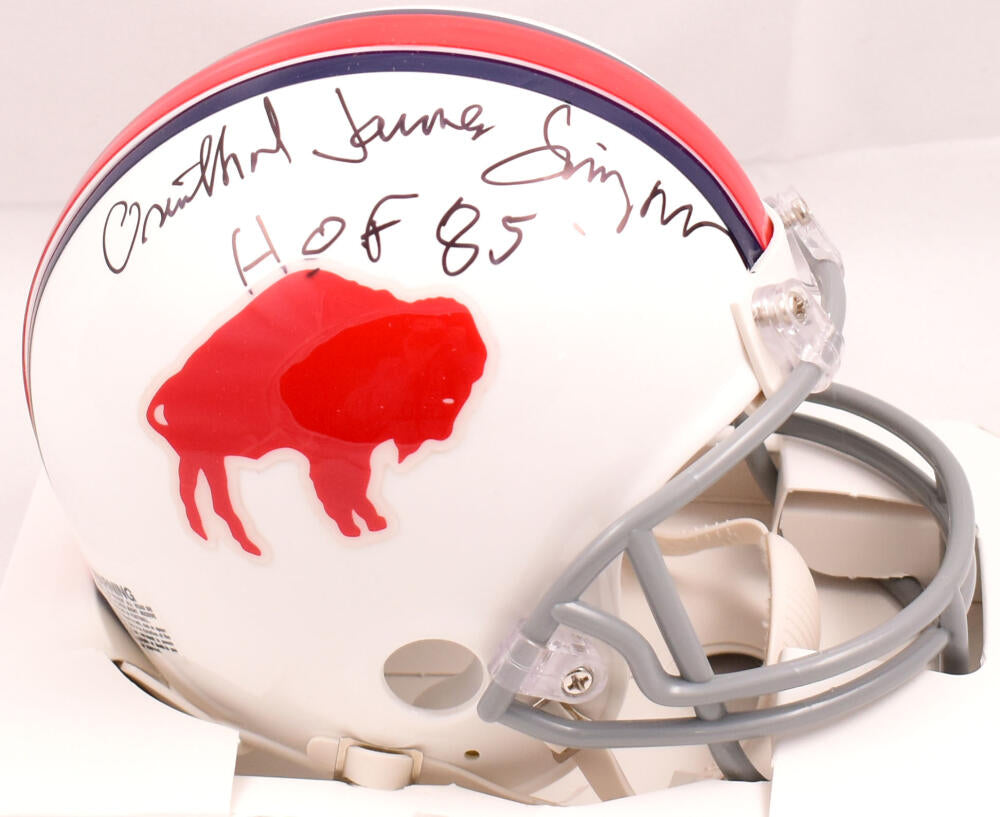 Orenthal James (OJ) Simpson Signed Bills 65-73 Mini Helmet w/ HOF- JSA W Auth *Blk Image 1