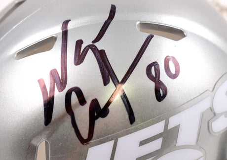 Wayne Chrebet Autographed New York Jets Flash Speed Mini Helmet - Beckett W Hologram *Black Image 2