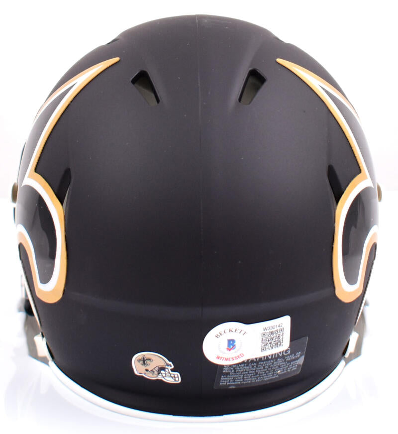 Derek Carr Autographed New Orleans Saints Amp Speed Mini Helmet-Beckett W Hologram *Gold Image 3