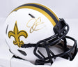 Derek Carr Autographed New Orleans Saints Lunar Speed Mini Helmet-Beckett W Hologram *Gold Image 1