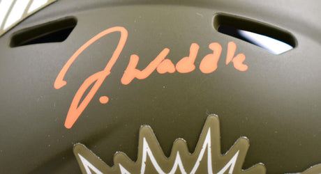 Jaylen Waddle Autographed Miami Dolphins Salute to Service Speed Mini Helmet-Fanatics *Orange Image 2