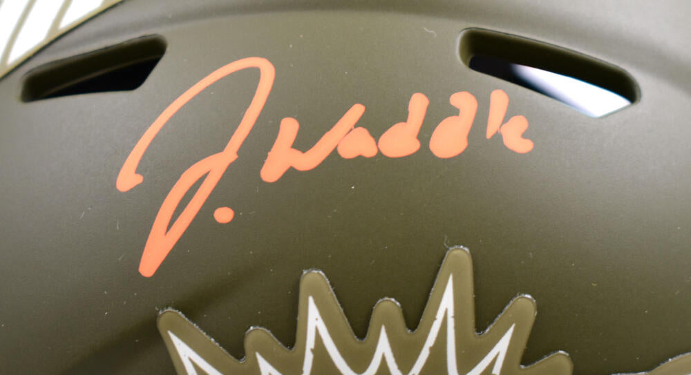 Jaylen Waddle Autographed Miami Dolphins Salute to Service Speed Mini Helmet-Fanatics *Orange Image 2