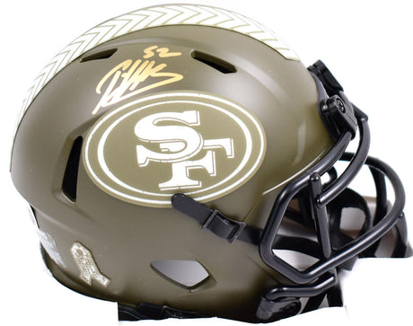 Patrick Willis Autographed 49ers Salute to Service Speed Mini Helmet-Beckett W Hologram *Gold Image 1