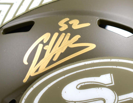Patrick Willis Autographed 49ers Salute to Service Speed Mini Helmet-Beckett W Hologram *Gold Image 2
