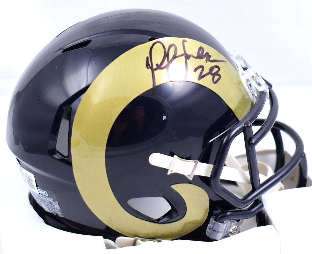Marshall Faulk Autographed Rams 00-16 Speed Mini Helmet - Beckett W Hologram *Black Image 1