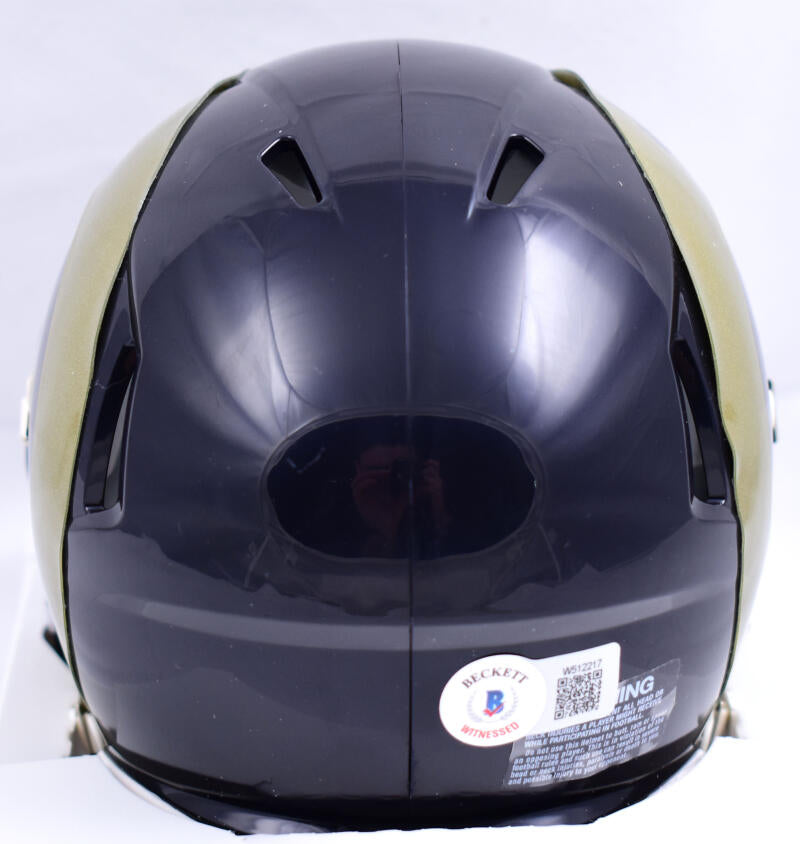 Marshall Faulk Autographed Rams 00-16 Speed Mini Helmet - Beckett W Hologram *Black Image 3