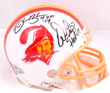 Warren Sapp Derrick Brooks Autographed Tampa Bay Buccaneers 76-96 Mini Helmet w/HOF-Beckett W Hologram *Black Image 1