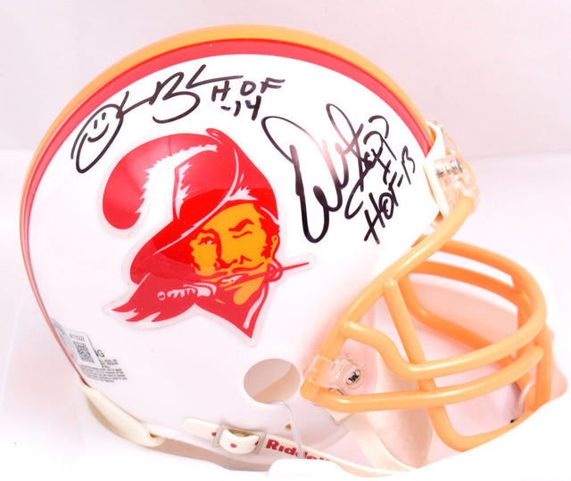 Warren Sapp Derrick Brooks Autographed Tampa Bay Buccaneers 76-96 Mini Helmet w/HOF-Beckett W Hologram *Black Image 1