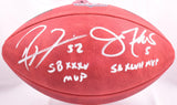 Ray Lewis Joe Flacco Autographed Baltimore Ravens Wilson Duke Football w/SB MVP-Beckett W Hologram *Silver Image 1
