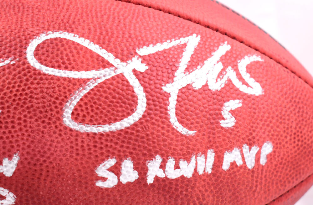 Ray Lewis Joe Flacco Autographed Baltimore Ravens Wilson Duke Football w/SB MVP-Beckett W Hologram *Silver Image 3