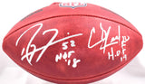 Ray Lewis Ed Reed Autographed Baltimore Ravens Wilson Duke Football w/HOF-Beckett W Hologram *Silver Image 1