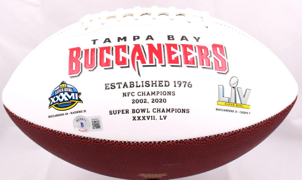 Ronde Barber Autographed Tampa Bay Buccaneers Logo Football w/HOF- Beckett W Hologram *Black Image 4