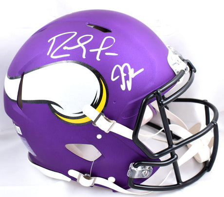 Justin Jefferson Randy Moss Autographed Minnesota Vikings F/S Speed Authentic Helmet - Beckett W Hologram *Silver Image 1