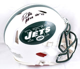 Darrelle Revis Autographed New York Jets F/S 98-18 Speed Authentic Helmet w/HOF - Beckett W Hologram *Black Image 1