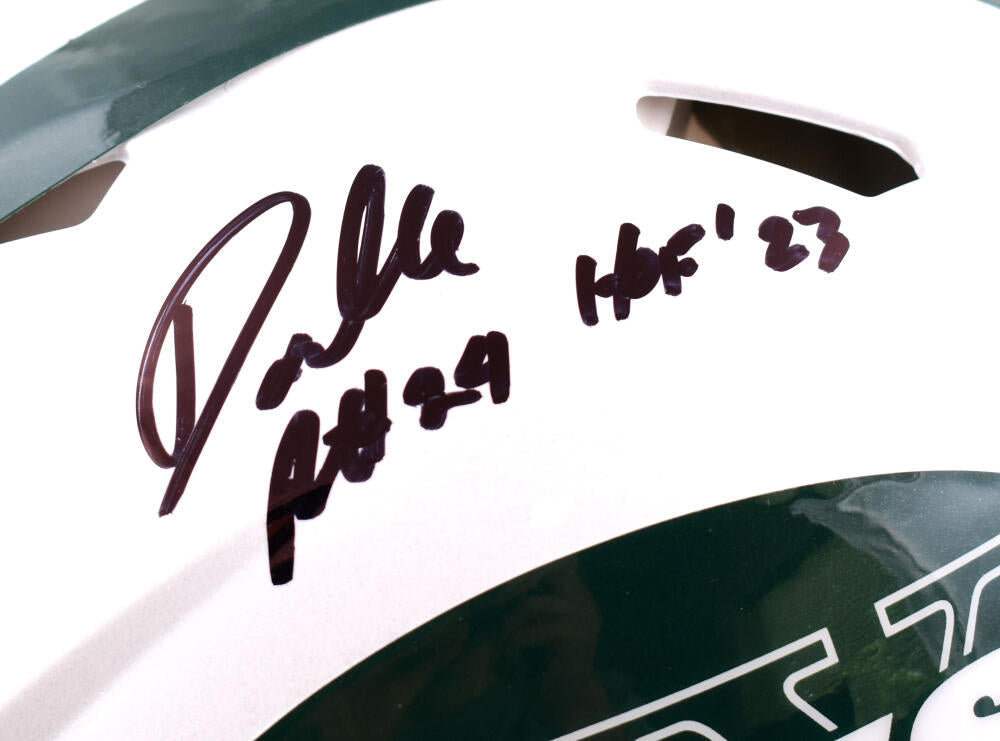 Darrelle Revis Autographed New York Jets F/S 98-18 Speed Authentic Helmet w/HOF - Beckett W Hologram *Black Image 2