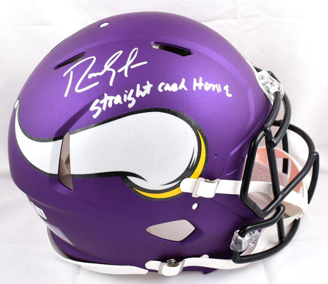 Randy Moss Autographed Vikings F/S Speed Authentic Helmet w/Straight Cash-Beckett W Hologram *Silver Image 1