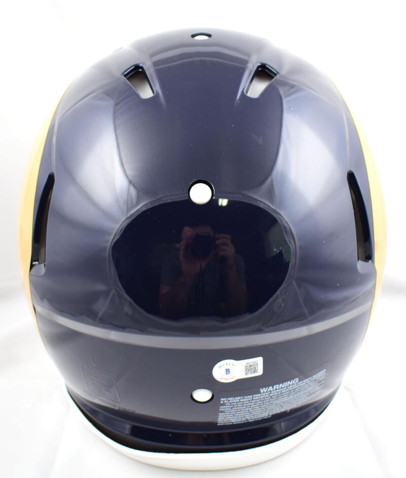 Marshall Faulk Autographed F/S Rams 00-16 Speed Authentic Helmet w/HOF -Beckett W Hologram *Black Image 3