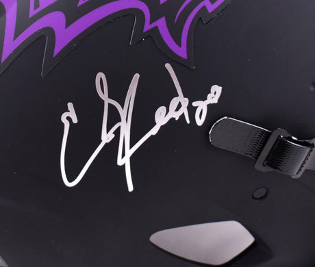 Joe Flacco Ed Reed Ray Lewis Autographed Baltimore Ravens F/S Eclipse Speed Authentic Helmet- Beckett W Hologram *Silver Image 2