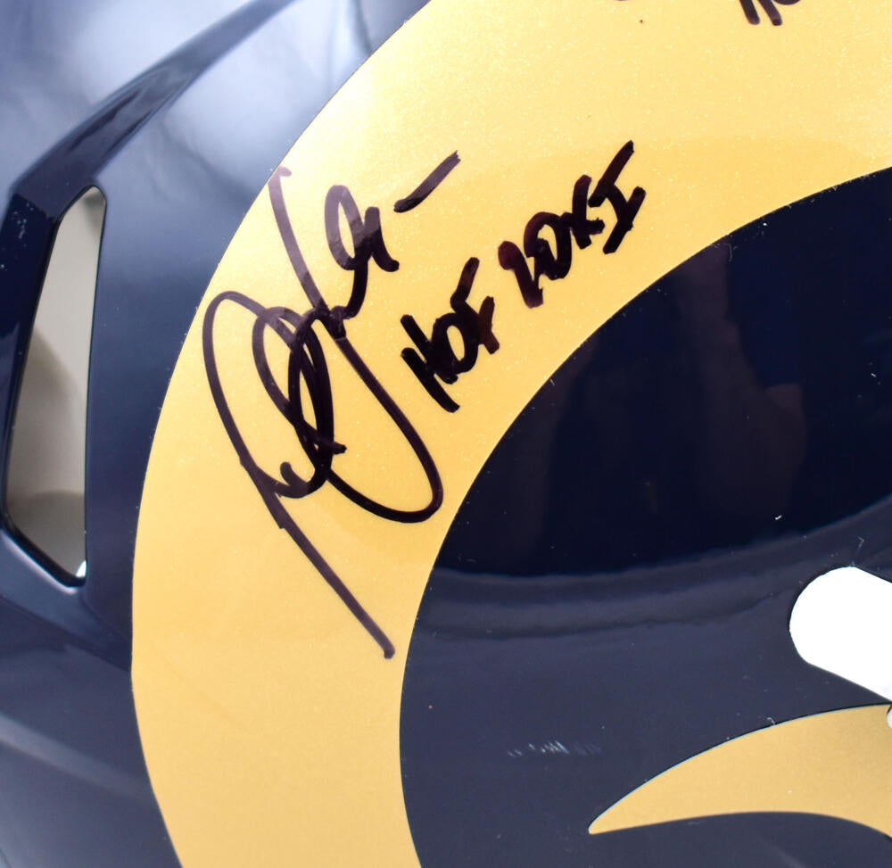 Marshall Faulk Kurt Warner Dick Vermeil Autographed F/S Rams Speed Authentic Helmet w/HOF- Beckett W Hologram *Black Image 2