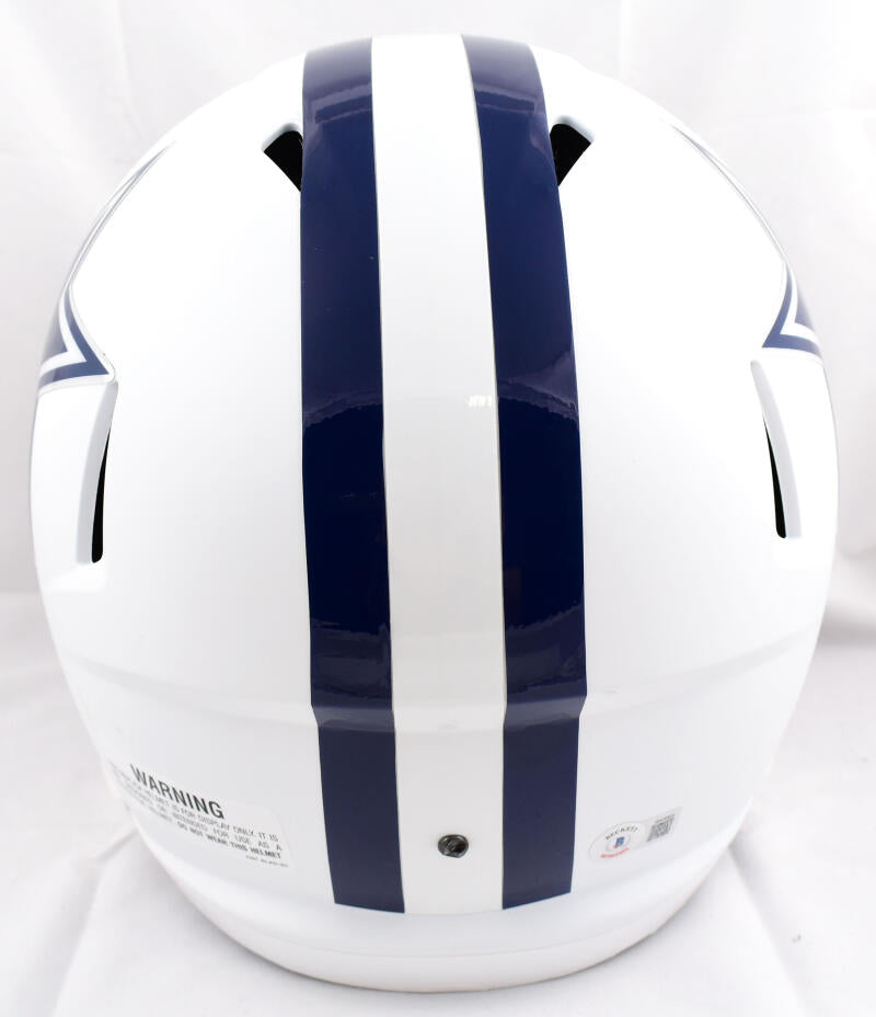 Trevon Diggs Autographed Dallas Cowboys F/S Flat White Speed Helmet- Beckett W Hologram *Blue Image 3