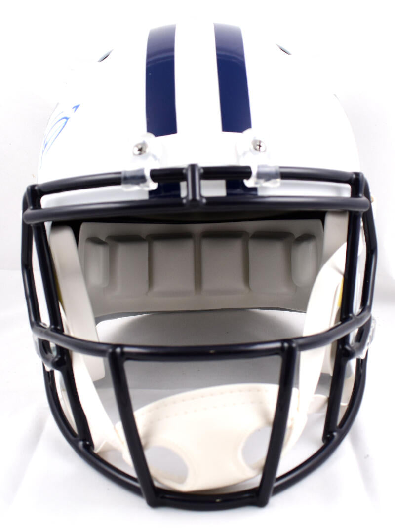Trevon Diggs Autographed Dallas Cowboys F/S Flat White Speed Helmet- Beckett W Hologram *Blue Image 4