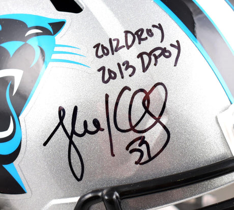Luke Kuechly Autographed Carolina Panthers F/S Speed Helmet w/2 insc.- Beckett W Hologram *Black Image 2