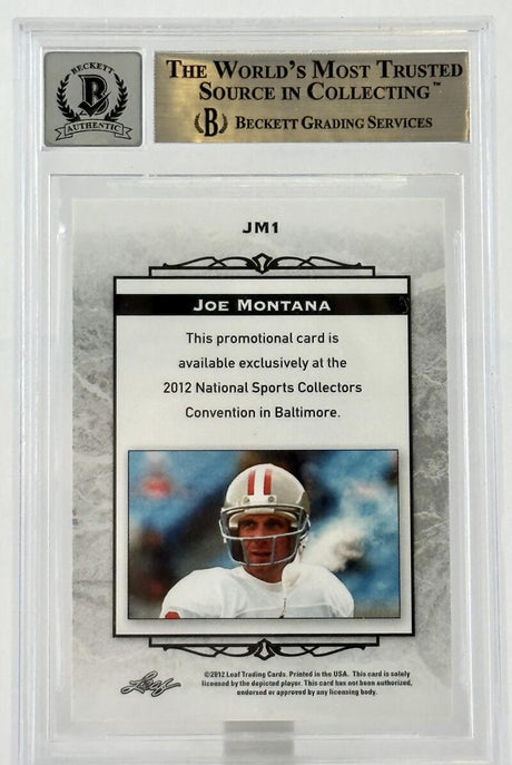 2012 Leaf National Convention #JM1  Joe Montana Auto San Francisco 49ers BAS Autograph 10 Image 2