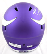 TJ Hockenson Autographed Minnesota Vikings F/S Speed Helmet w/Skol Vikings- Beckett W Hologram *Silver Image 3